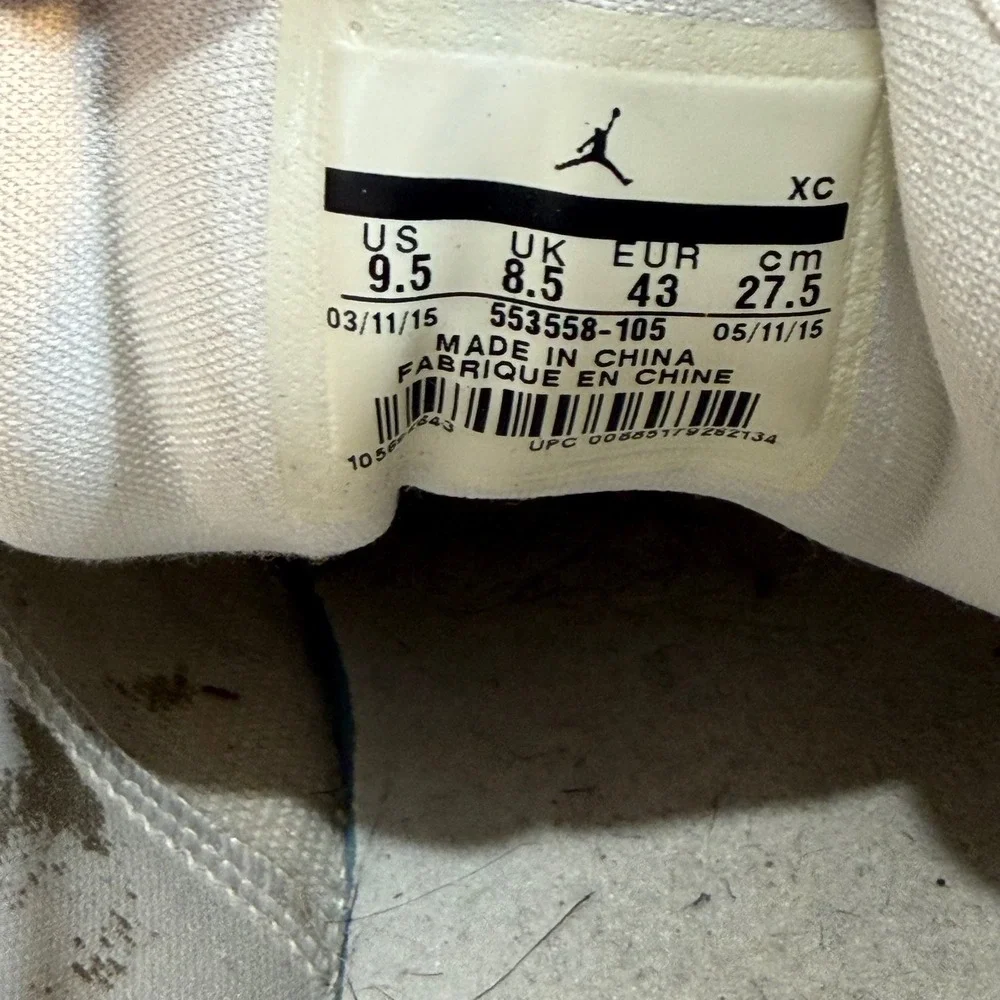 Nike Air Jordan 1 Low Triple White Mens Sneakers 553558-105 Size 9.5 gently used